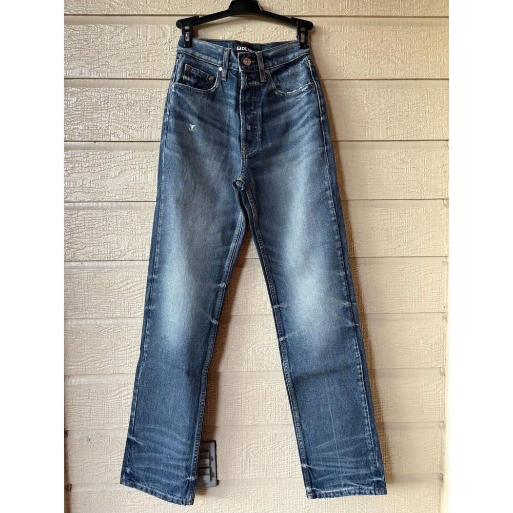 EB Denim women High Rise Straight Jeans size 23 Tommy Wash Button Fly 32" inseam - Picture 5 of 10